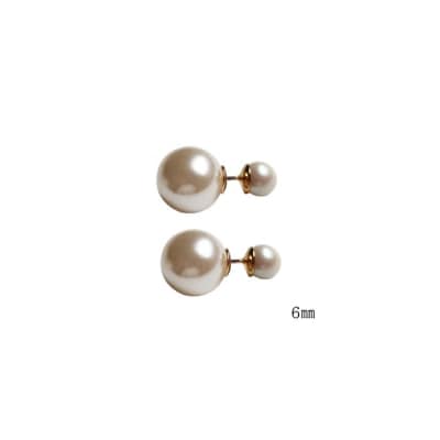 【ギフト対応可】リバーシブルパールピアス(フロントパールサイズ:6mm)【043-017-1】
