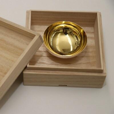 桐箱入り 銀製盃杯(二重がさね)【013-006】