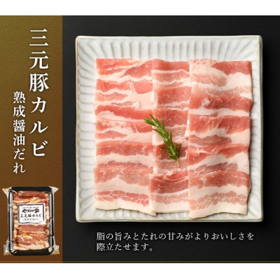 やまなか家のトリプルカルビ食べ比べセット!2～3人前【元祖本だれ付】(G-010)