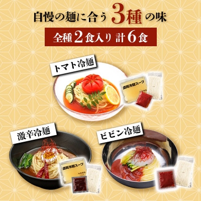 やまなか家の【冷凍】冷麺3種セット!(ビビン麺・トマト冷麺・激辛冷麺)(K1-028)