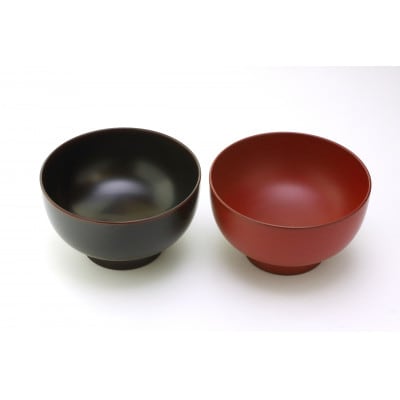 浄法寺漆器　そば椀2客セット(朱・溜)