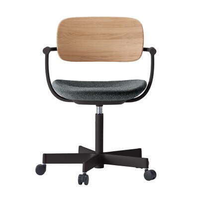 イトーキ『バーテブラ03WOOD』5本脚 背木 座クッション 抵抗付ウレタン双輪キャスタータイプ