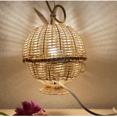 籐の灯り 生成りんごランプ