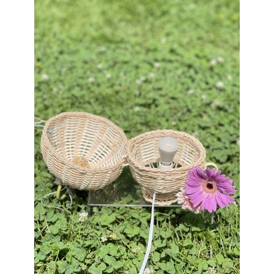 籐の灯り 生成りんごランプ