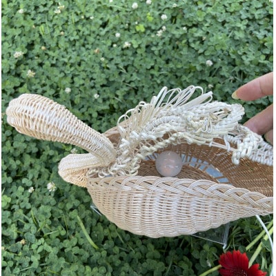 Swan Light <大> ―籐編みの優雅な灯り―