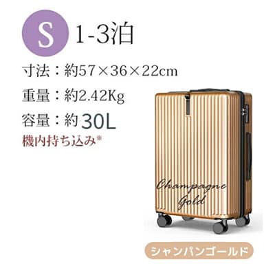 スーツケース　Sサイズ【ゴールド】機内持ち込み可