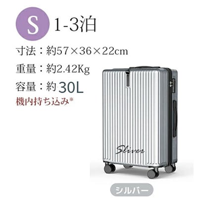スーツケース　Sサイズ【シルバー】機内持ち込み可