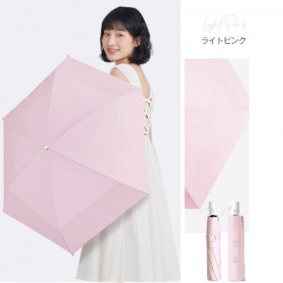 自動開閉折りたたみ傘 6本骨　ライトピンク