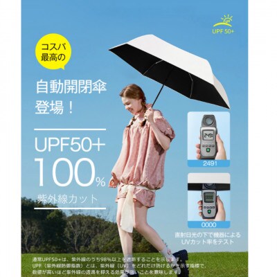 自動開閉折りたたみ傘 6本骨　ブラック