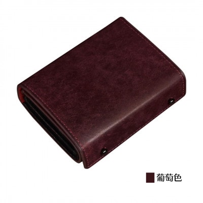 メンズ二つ折り財布　葡萄色