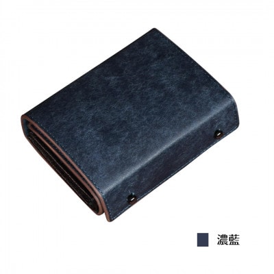 メンズ二つ折り財布　濃藍