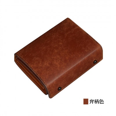 メンズ二つ折り財布　弁柄色