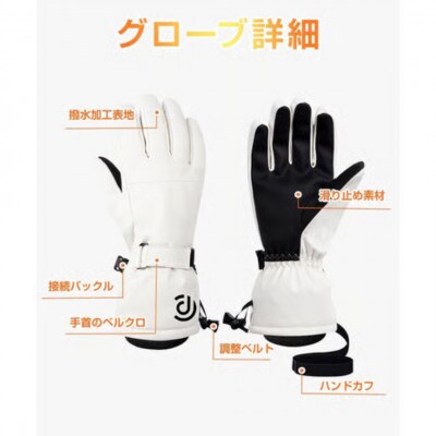 Arecom スキーグローブ S ホワイト