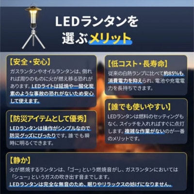 LED ランタン ブラック
