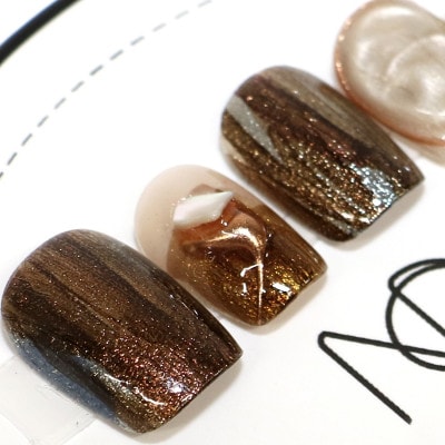 Antellijan大宮ネイルサロンのハンドメイド ネイルチップ【宵焔】S3-L