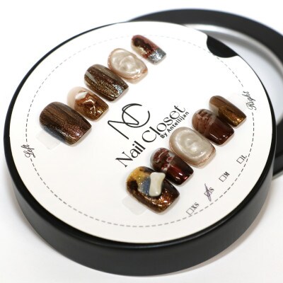 Antellijan大宮ネイルサロンのハンドメイド　ネイルチップ【宵焔】S3-L　1セット