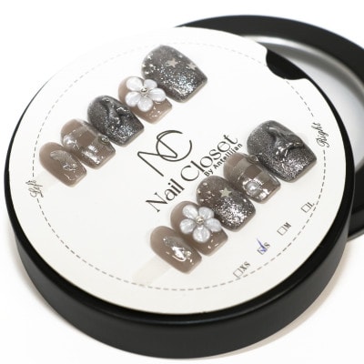 Antellijan大宮ネイルサロンのハンドメイド　ネイルチップ【星霞】S4-S　1セット