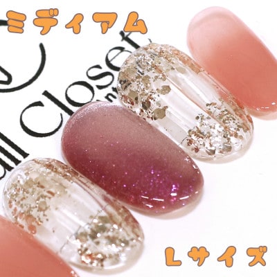 Antellijan大宮　プロネイリストのハンドメイド　ネイルチップ　M1-L　1セット