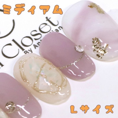 Antellijan大宮　プロネイリストのハンドメイド　ネイルチップ　M3-L　1セット