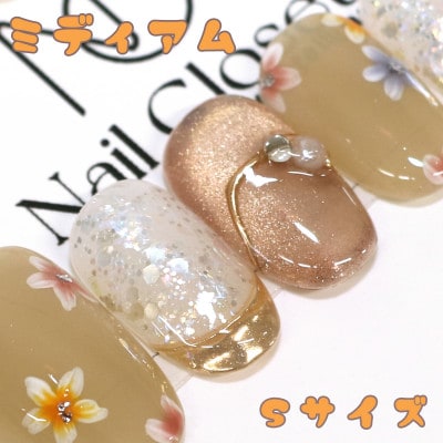 Antellijan大宮　プロネイリストのハンドメイド　ネイルチップ　M4-S　1セット