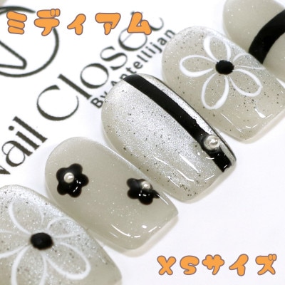 Antellijan大宮　プロネイリストのハンドメイド　ネイルチップ　M6-XS　1セット