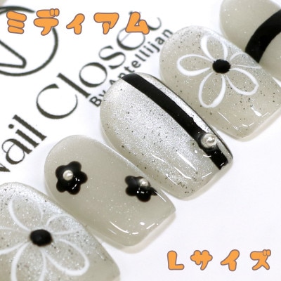 Antellijan大宮　プロネイリストのハンドメイド　ネイルチップ　M6-L　1セット