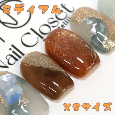 Antellijan大宮　プロネイリストのハンドメイド　ネイルチップ　M9-XS　1セット