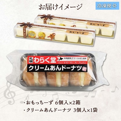 わらく堂 2種 計3個 クリームあんドーナツ 1個 おもっちーず 2個 スイーツ_hs291-096