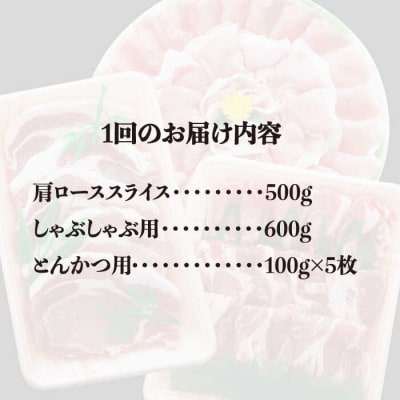 【全12回定期便】糸島 豚 バラエティセット(しゃぶしゃぶ/肩ロース/とんかつ)[AJD012]