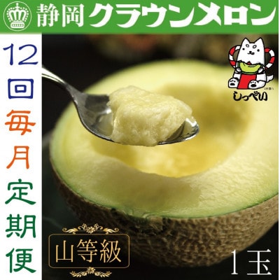 【毎月定期便】クラウンメロン(山等級1.3)1玉 全12回