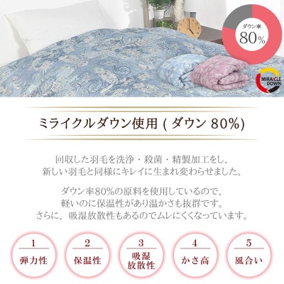 羽毛布団 シングル 150×210cm 日本製 リサイクルダウン 80%　ピンク