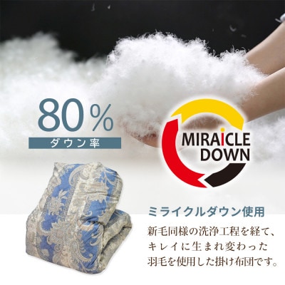 羽毛掛け布団 シングル 150×210cm 1.1kg リサイクル羽毛 80% 柄おまかせピンク系