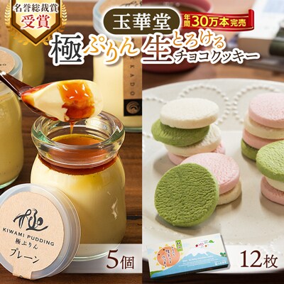 【名誉総裁賞受賞】とろける玉華堂の極ぷりん5個&静岡とろける生チョコクッキー12枚入