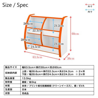知育家具シリーズ　おもちゃばこ　65cm幅(ブルー)　OB-65MB