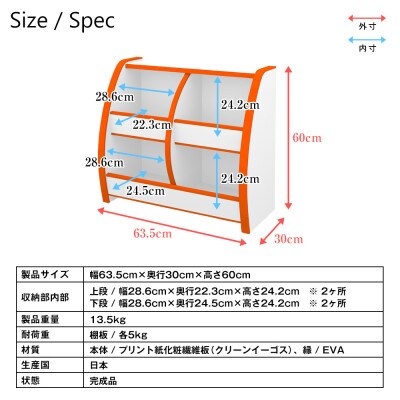 知育家具シリーズ　おもちゃばこ　65cm幅(グリーン)　OB-65MG