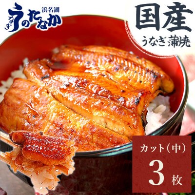 【2024年8月下旬発送】うなぎのたなか うなぎカット蒲焼(中)3枚※合計255g程度