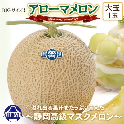 【通年出荷】アローマメロン(大玉)　1玉入【静岡高級マスクメロン】