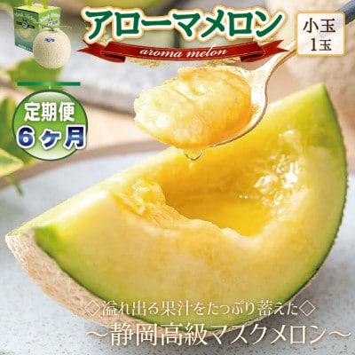 【毎月定期便】アローマメロン(小玉)1玉・6ヵ月毎月お届け【静岡高級マスクメロン】全6回