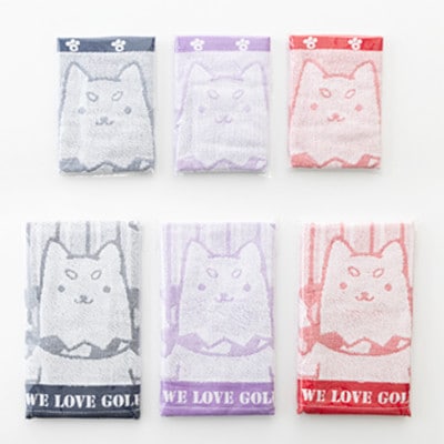 しっぺいフェイスタオル&ハンドタオル各3色(レッド・ネイビー・パープル) Bセット