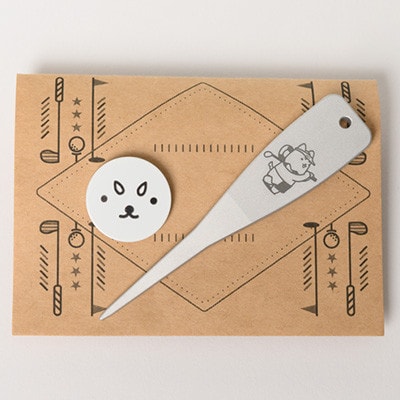 しっぺいデザイン入り ゴルフマーカーCセット【マーカー/グリーンフォーク】