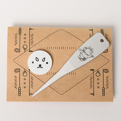 しっぺいデザイン入り ゴルフマーカーCセット【マーカー/グリーンフォーク】