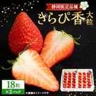 先行受付/2025年12月上旬発送開始!抜群の美味しさ!静岡限定:きらぴ香いちご大粒18粒×2パック