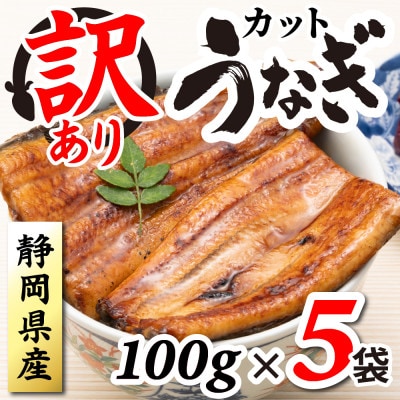 【訳あり】静岡県産 うなぎ蒲焼 カット 100g×5パック 計500g (タレ・山椒付き) 国産