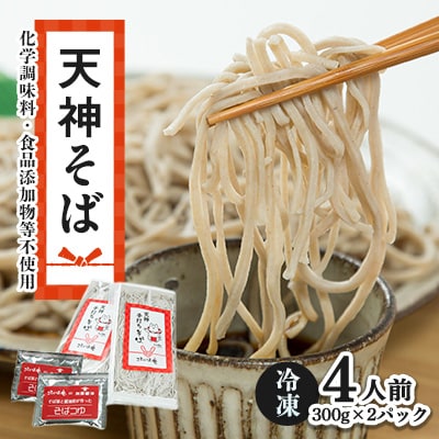 【ことのは庵からこだわりの手打ちそばをお届け】天神そば4人前【冷凍便】