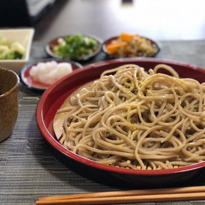 レンチン茹でそば(十割そば) 4人前　そばつゆ付き 【手打ちそば ことのは庵】　静岡県 磐田市