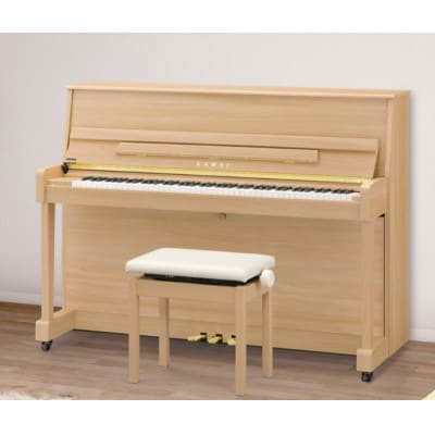 【ピアノ】カワイ KAWAI の新品アップライトピアノNF-15(ライトオーク色)