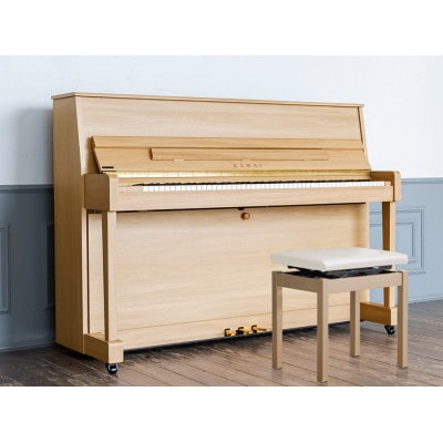 【ピアノ】カワイ KAWAI の新品アップライトピアノNF-15(ライトオーク色)