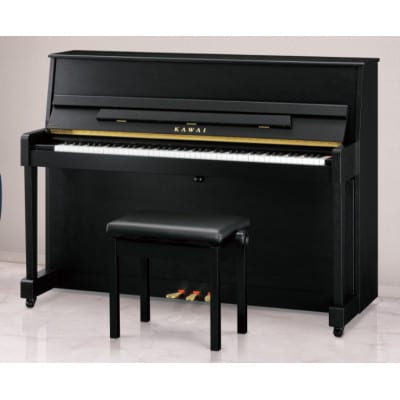【ピアノ】カワイ KAWAI の新品アップライトピアノNF-15(モダンブラック色)