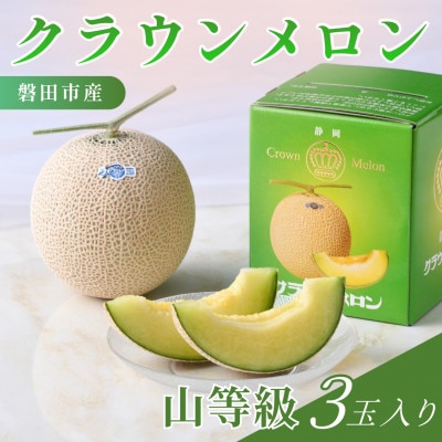 静岡県磐田市 クラウンメロン 山等級 約1.3kg×3個