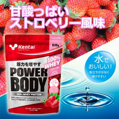 【トレーニングで筋力向上を志す方へ】パワーボディ100%ホエイプロテイン　ストロベリー　350g
